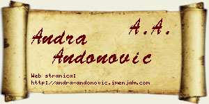 Andra Andonović vizit kartica